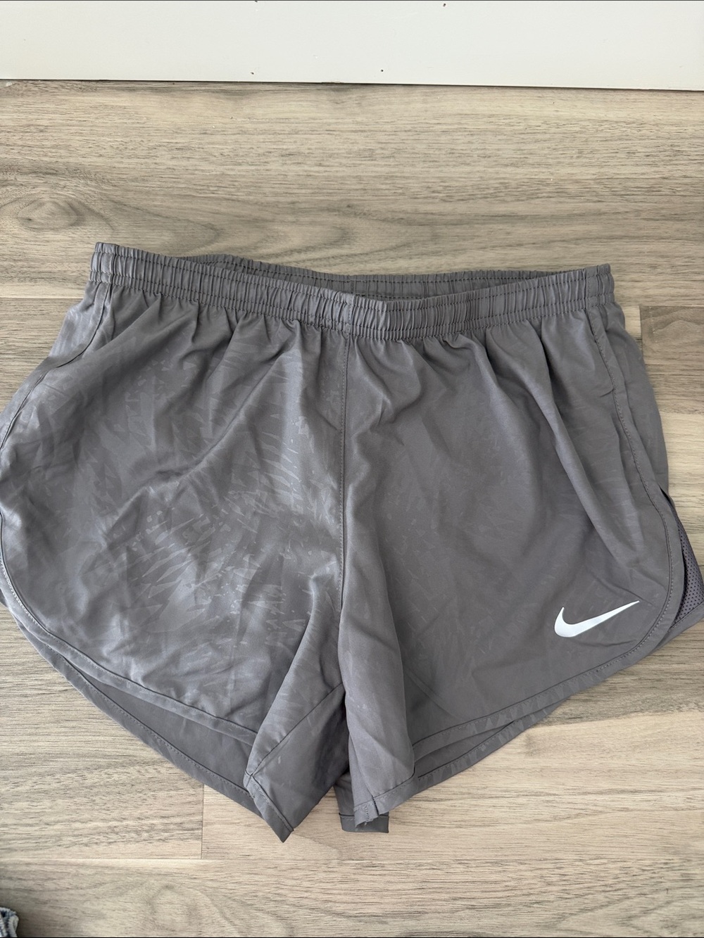 Nike Women’s Gray Athletic Dri-FIT Shorts with Swoosh